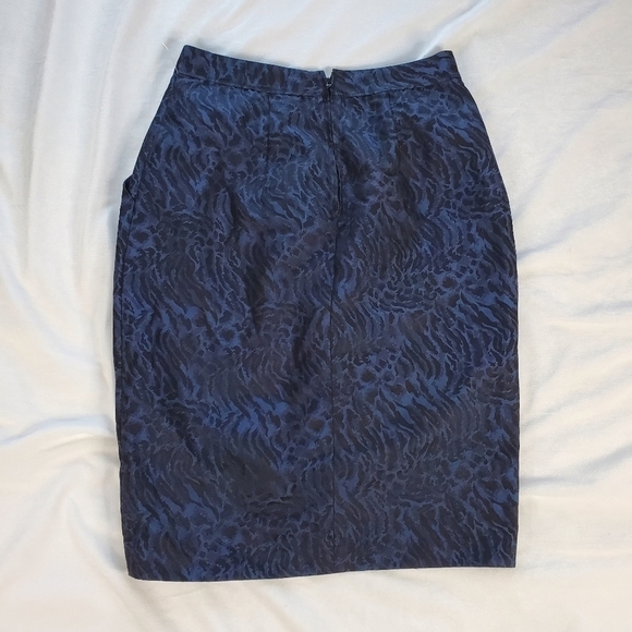 Miss Sixty Brocade Tulip Wrap Skirt Blue Black Animal Print - Picture 11 of 12